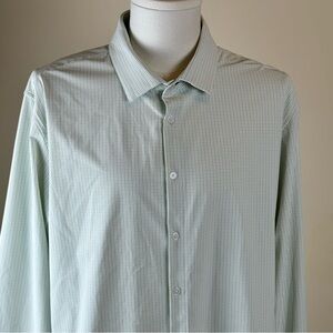 Mizzen+Main Leeward Men’s Shirt XXL Mint Green Checkered Casual Shirt